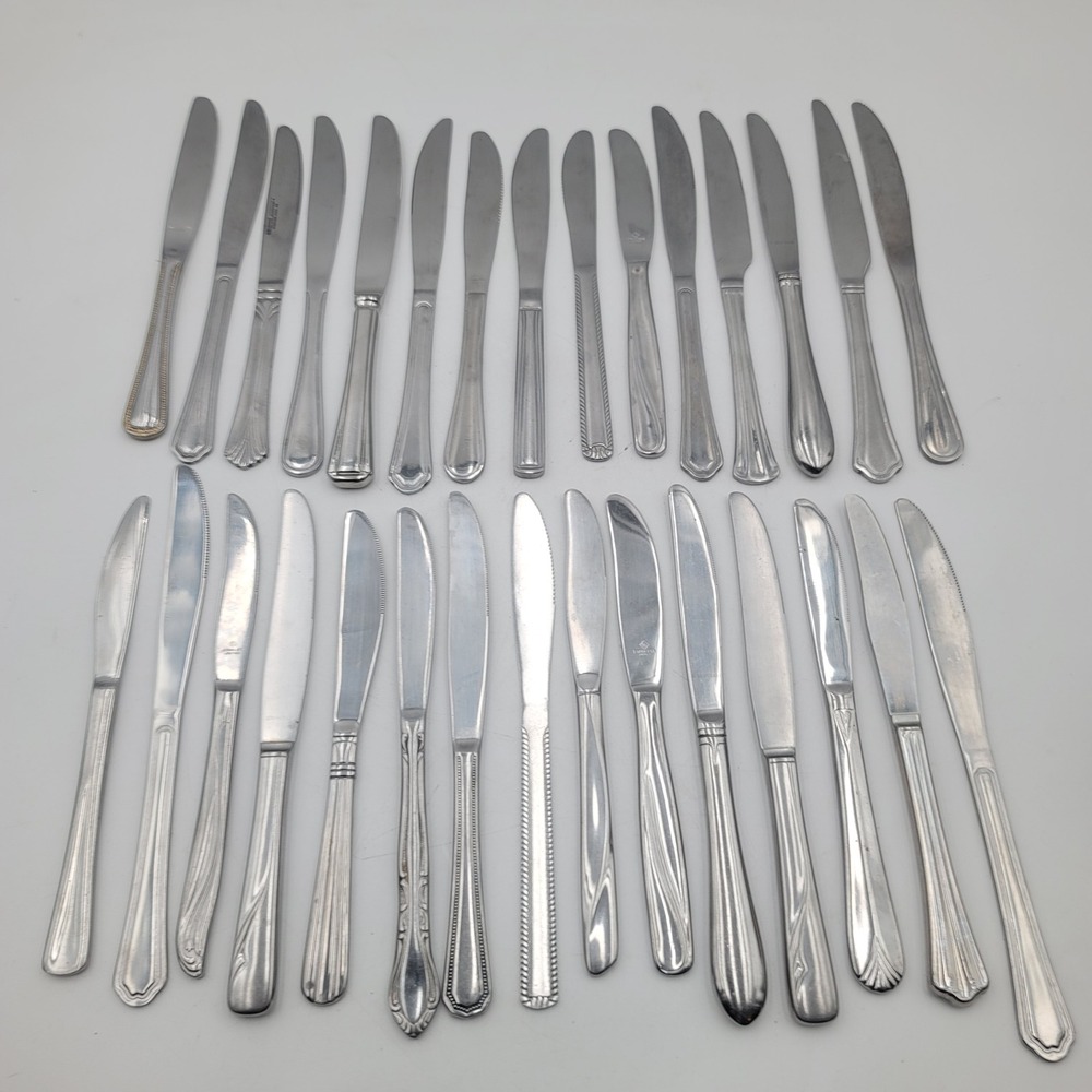 30 Piece Mixed Mismatched Dinner Knives Stainless Flatware‎ Crafts Garden Art